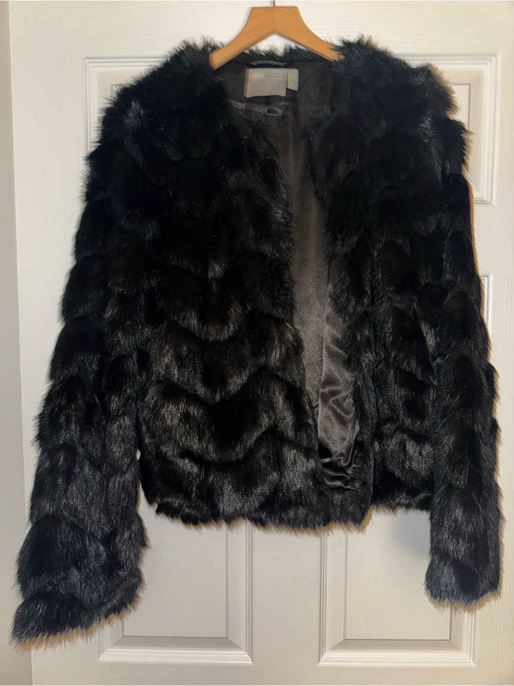 ASOS Black Faux Fur Teddy Jacket